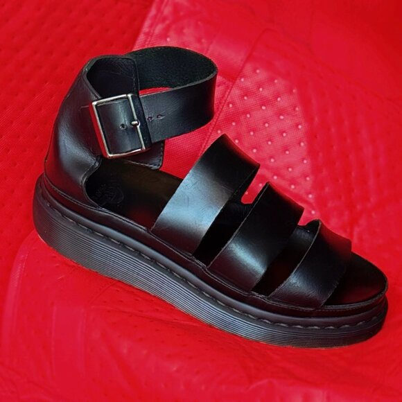 Dr Martens Womens Black Leather Platform Gladiator Sandals - Clarissa (W US9) - Picture 3 of 6